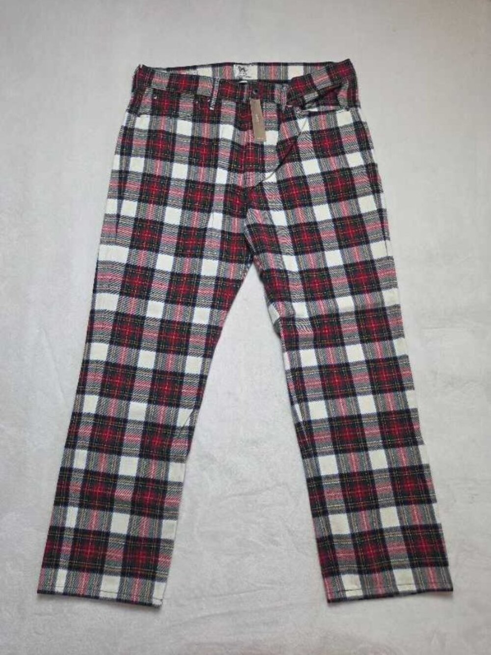New 34x30 J.Crew classic 5-pocket twill pant in Christmas Stewart tartan plaid